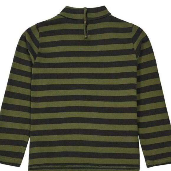NWT Zhoe & Tobiah Kids‎ Striped Turtleneck Sweater in Green and Black Size 3 - Picture 3 of 8